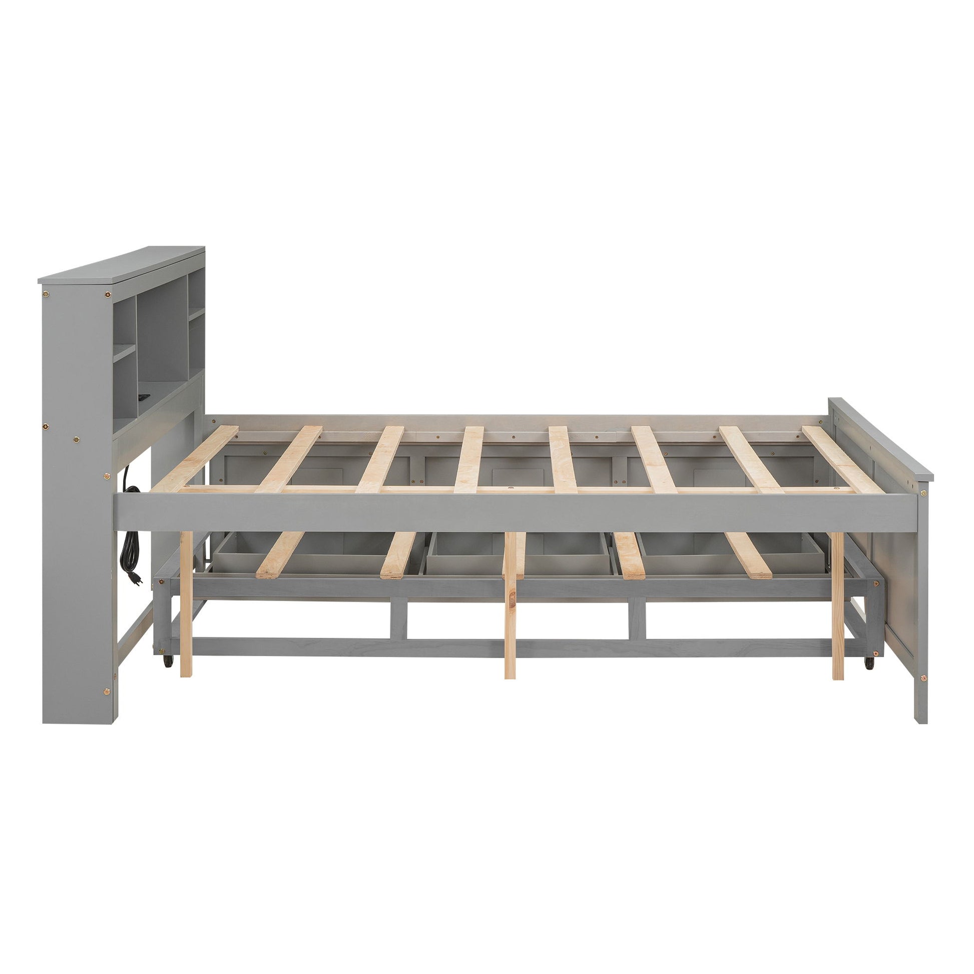Platform Bed With Storage Headboard, USB, Trundle And 3 Drawers - The Sleep Loft - Online Mattress Showroom NYC