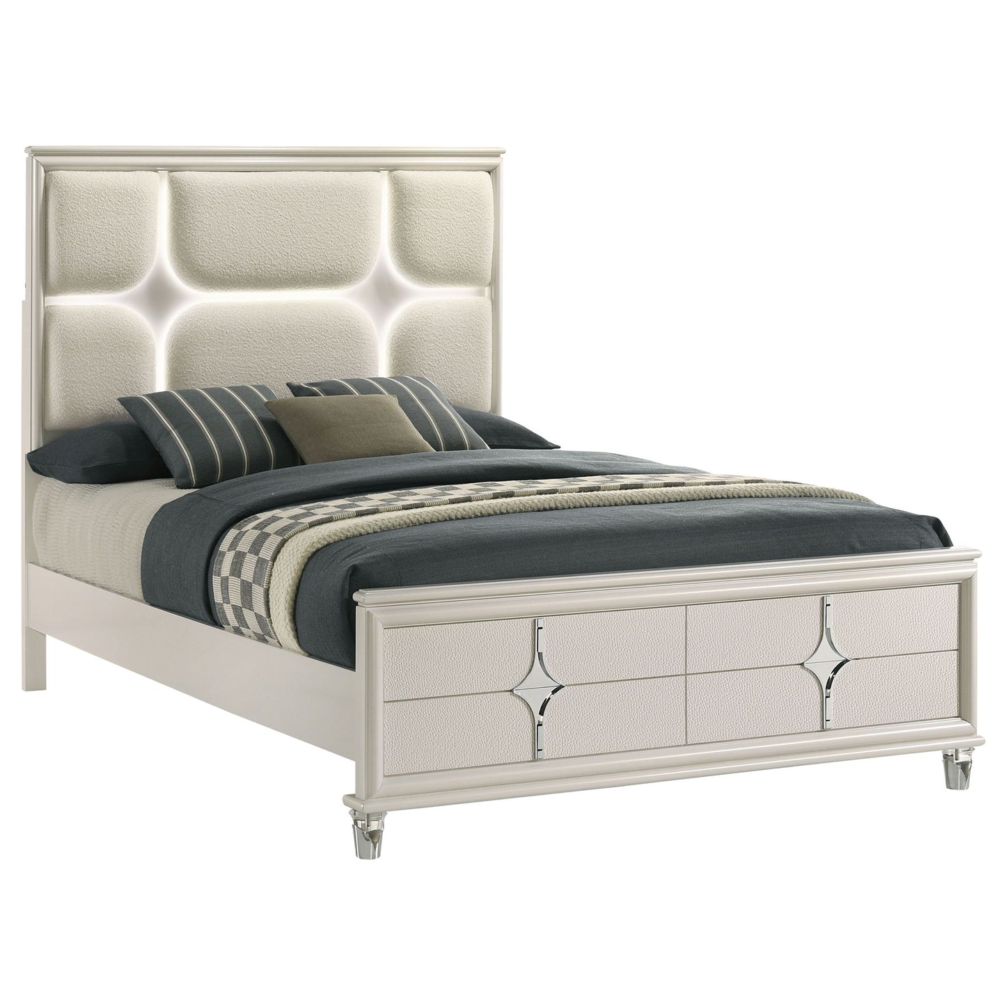 Gwendolyn - Queen Panel Bed With LED Headboard - White - The Sleep Loft - Online Mattress Showroom NYC