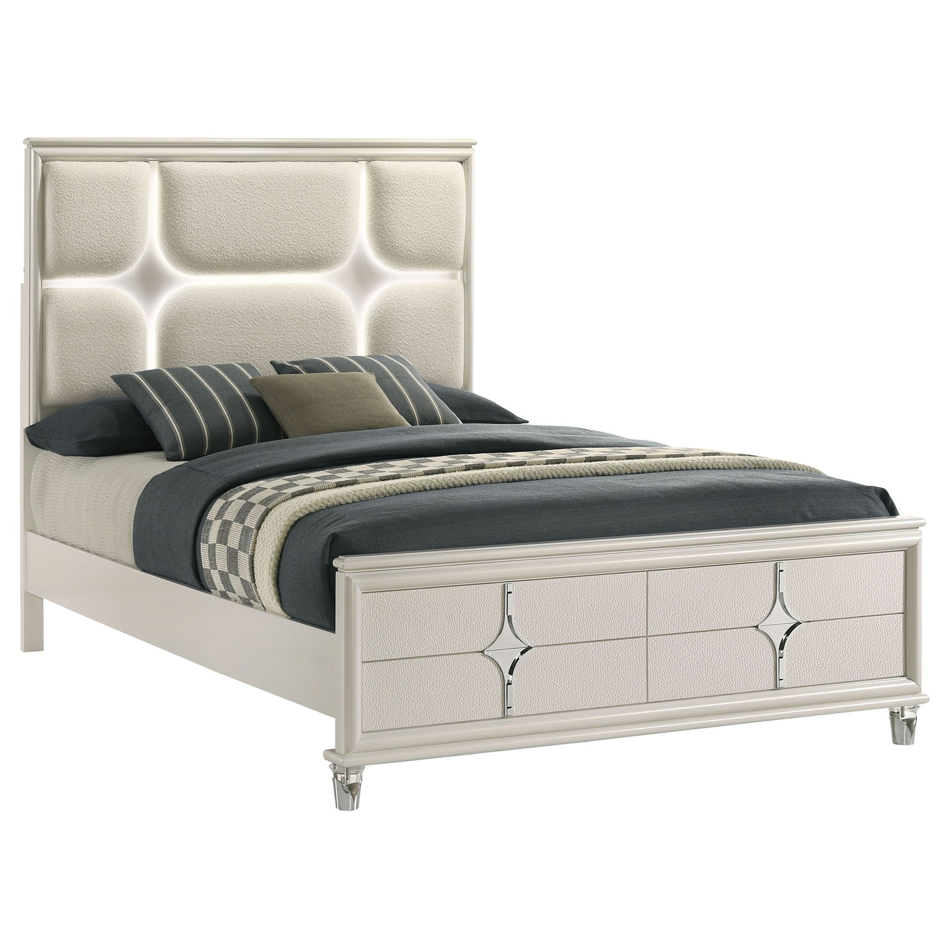 Gwendolyn - Queen Panel Bed With LED Headboard - White - The Sleep Loft - Online Mattress Showroom NYC