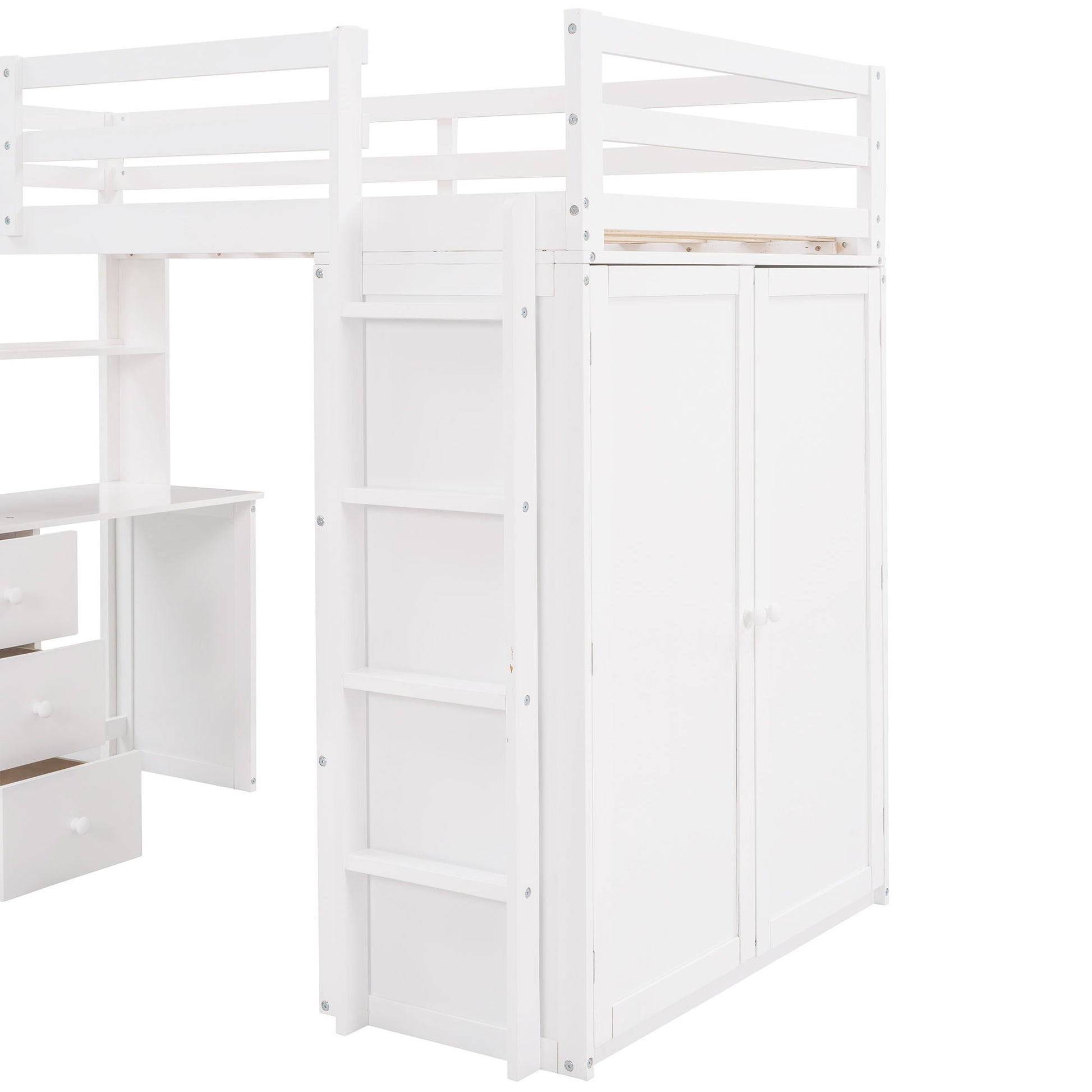 Loft Bed With Drawers, Desk, And Wardrobe - The Sleep Loft - Online Mattress Showroom NYC