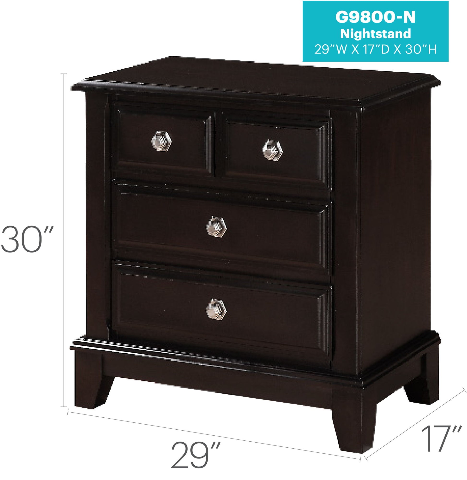 Ashford - Nightstand - Cappuccino - The Sleep Loft - Online Mattress Showroom NYC