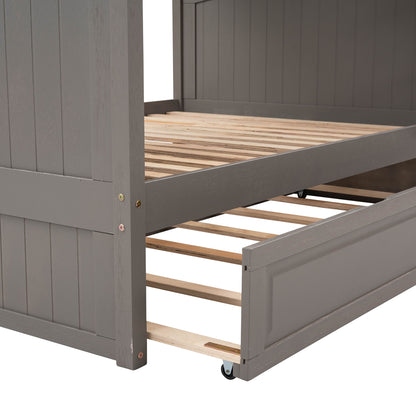 Bunk Bed With Twin Size Trundle, Guardrails - The Sleep Loft - Online Mattress Showroom NYC