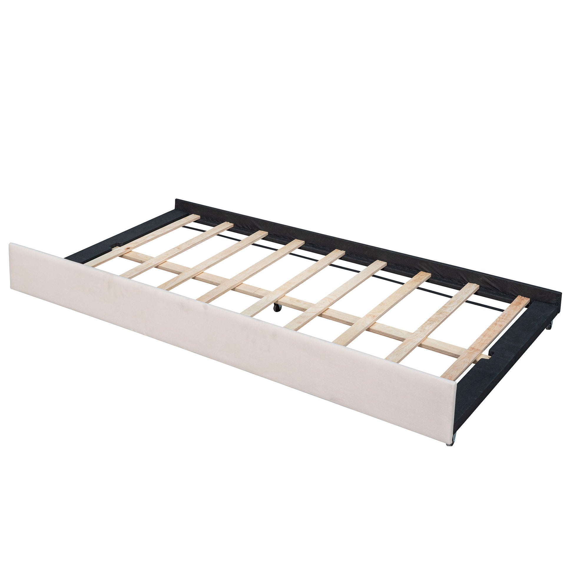 Upholstered Daybed Sofa Bed With Trundle Bed And Wood Slat - The Sleep Loft - Online Mattress Showroom NYC
