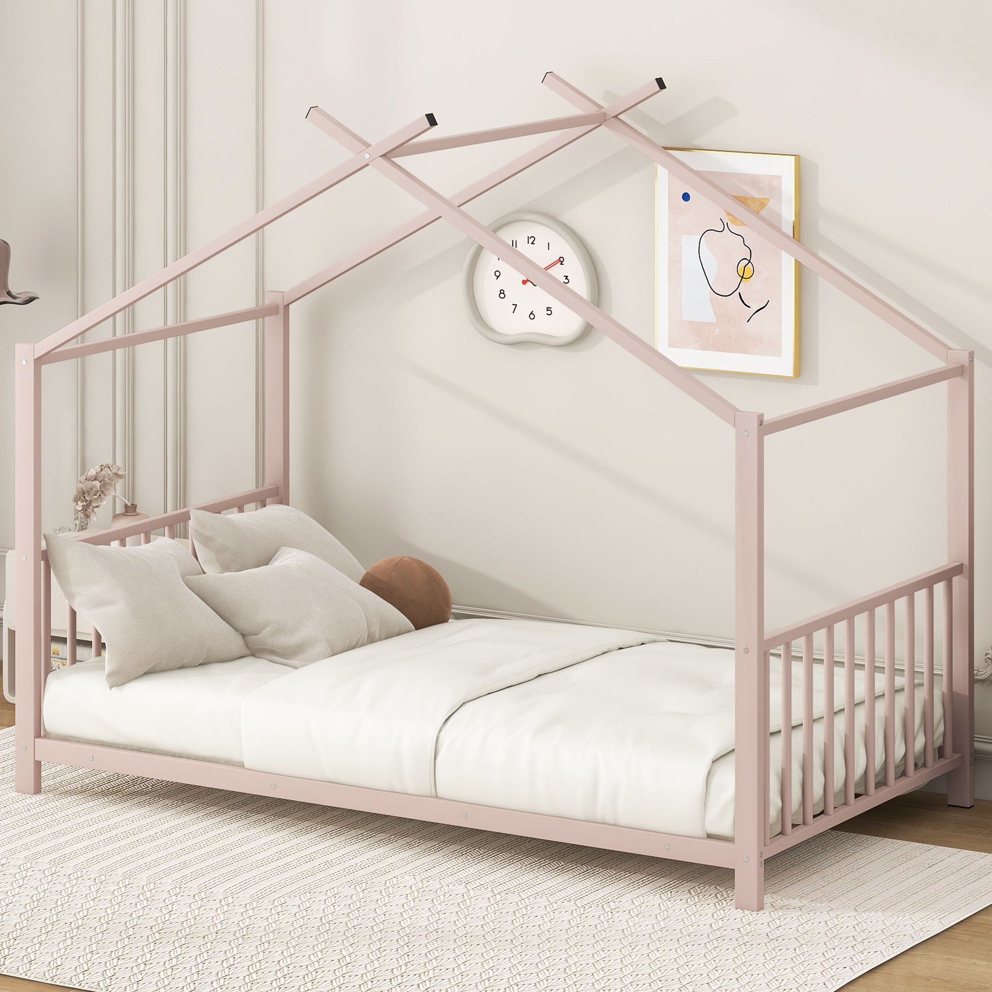 Metal House Platform Bed With Modern Design And Durable Frame - The Sleep Loft - Online Mattress Showroom NYC