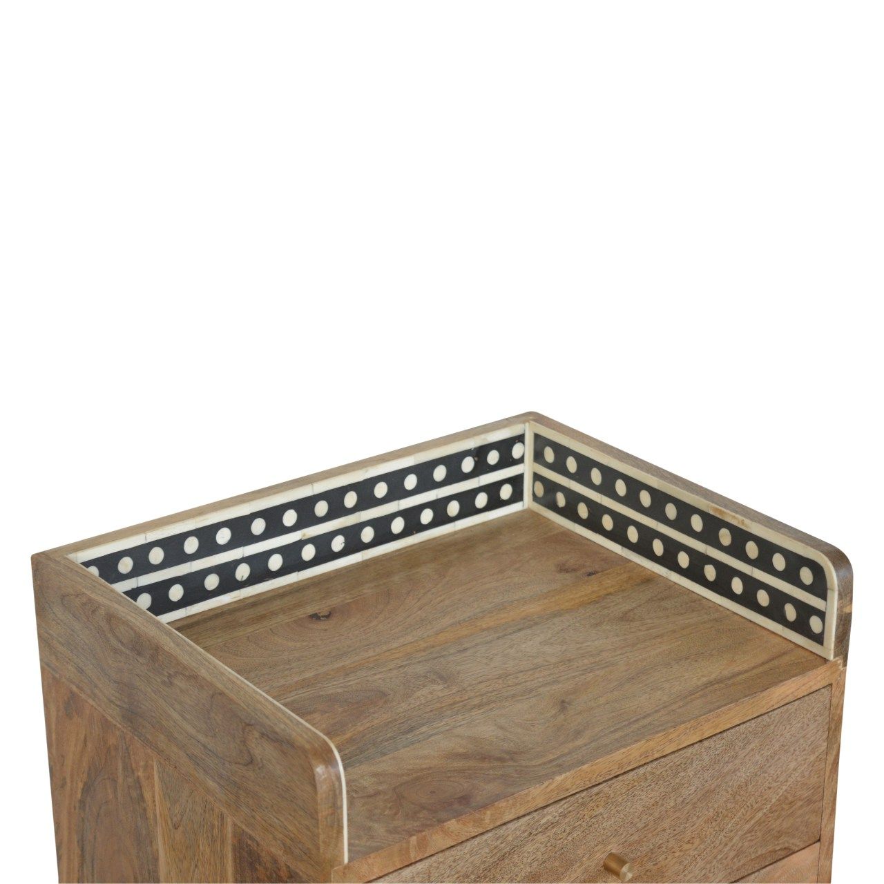 Inlay Bone Gallery Back Nightstand - Brown - The Sleep Loft - Online Mattress Showroom NYC