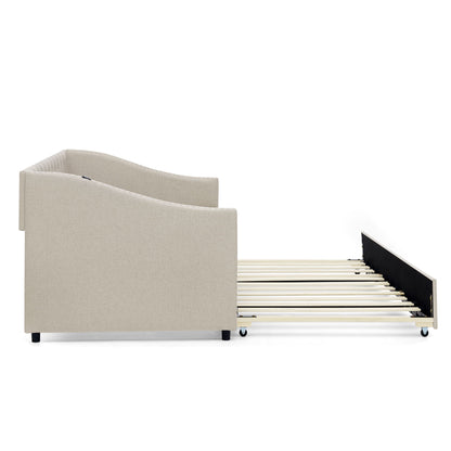 Upholstered Daybed With USB Charging & Pull Out Bed - The Sleep Loft - Online Mattress Showroom NYC