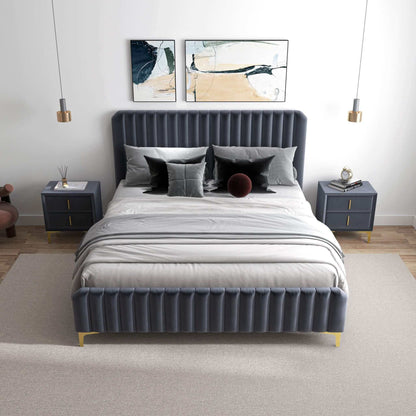 Bethany - Queen Upholstered Platform Bed - Gray - The Sleep Loft - Online Mattress Showroom NYC