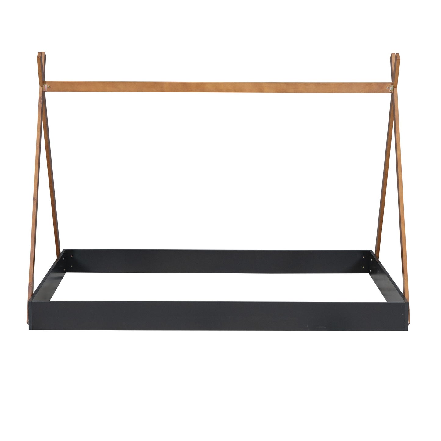 Full Size Tent Floor Bed With Triangle Structure, Low Profile Design - Black / Brown - The Sleep Loft - Online Mattress Showroom NYC