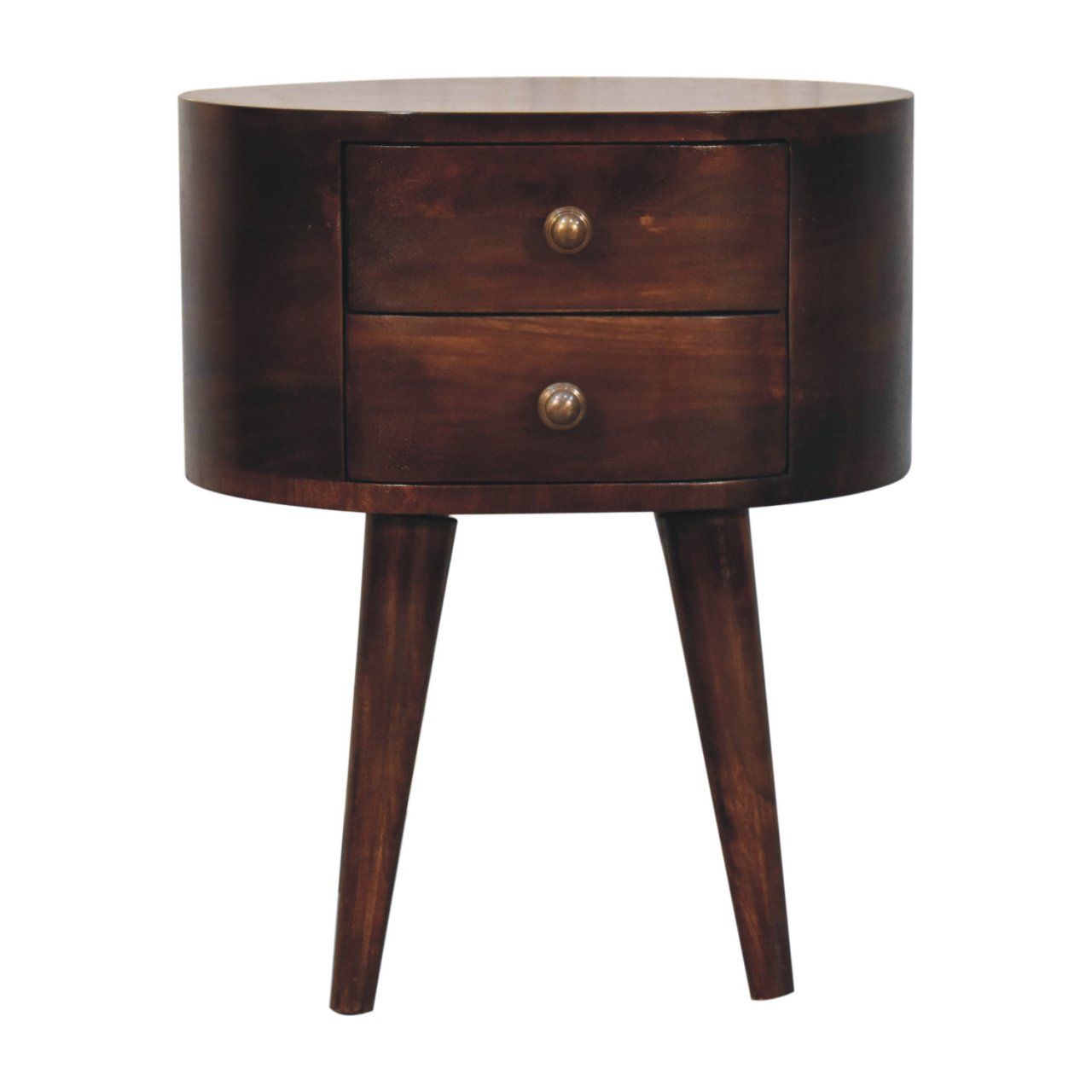 Rounded Bedside Table - The Sleep Loft - Online Mattress Showroom NYC