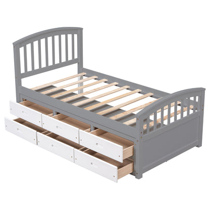 Platform Storage Bed Solid Wood Bed With 6 Drawers - The Sleep Loft - Online Mattress Showroom NYC