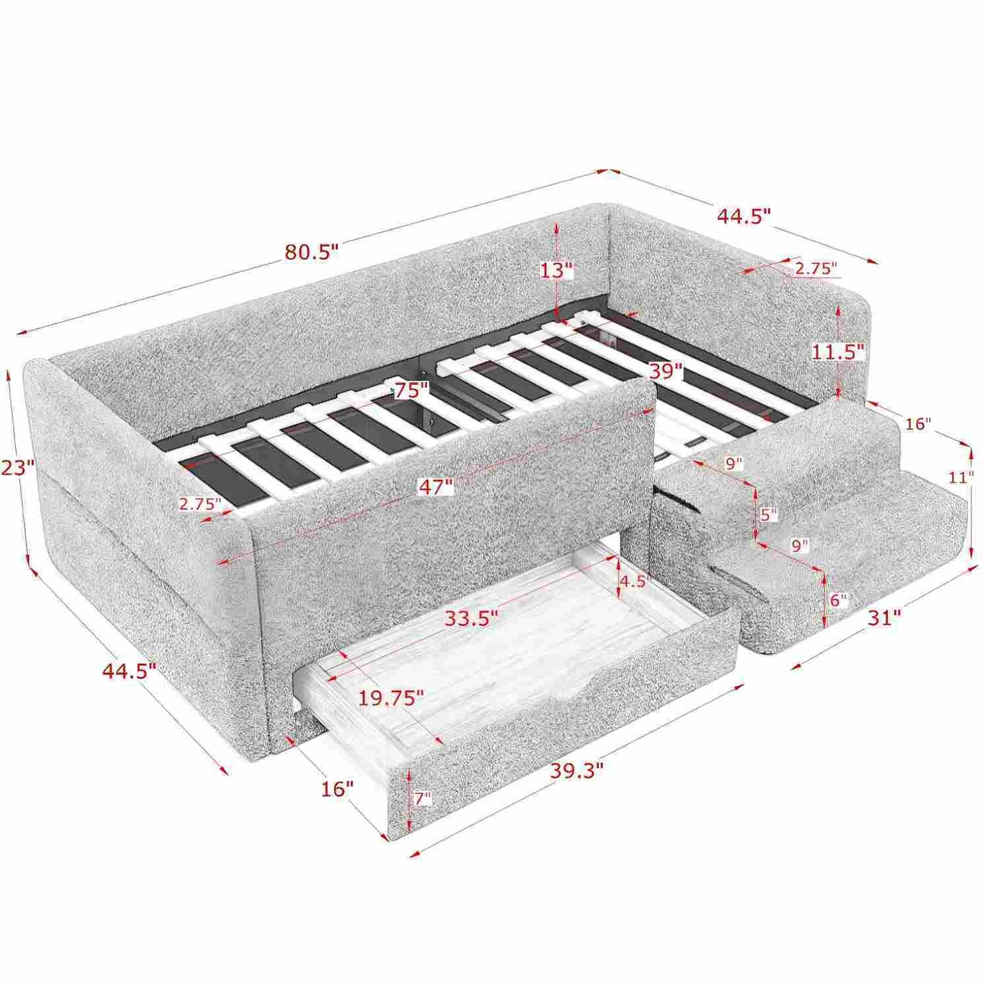 Safe Kids Bed With Guardrails And Storage - The Sleep Loft - Online Mattress Showroom NYC