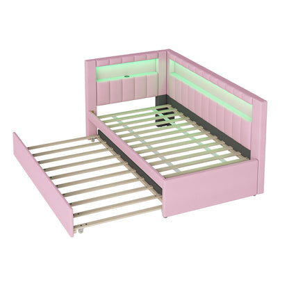 Upholstered Platform Bed With USB Ports And LED Belt - The Sleep Loft - Online Mattress Showroom NYC