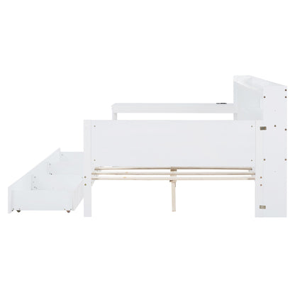 Daybed With 3 Drawers USB Ports And Desk - The Sleep Loft - Online Mattress Showroom NYC