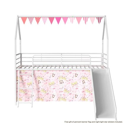 Jack - House Loft Bed With Slide And Curtain Set - The Sleep Loft - Online Mattress Showroom NYC