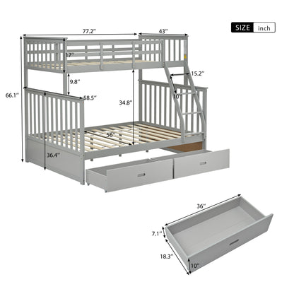Bunk Bed With Ladder, And Safety Guard Rails - The Sleep Loft - Online Mattress Showroom NYC