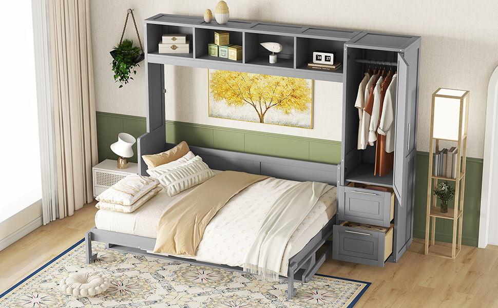 Murphy Wall Bed With Closet And Drawers - The Sleep Loft - Online Mattress Showroom NYC