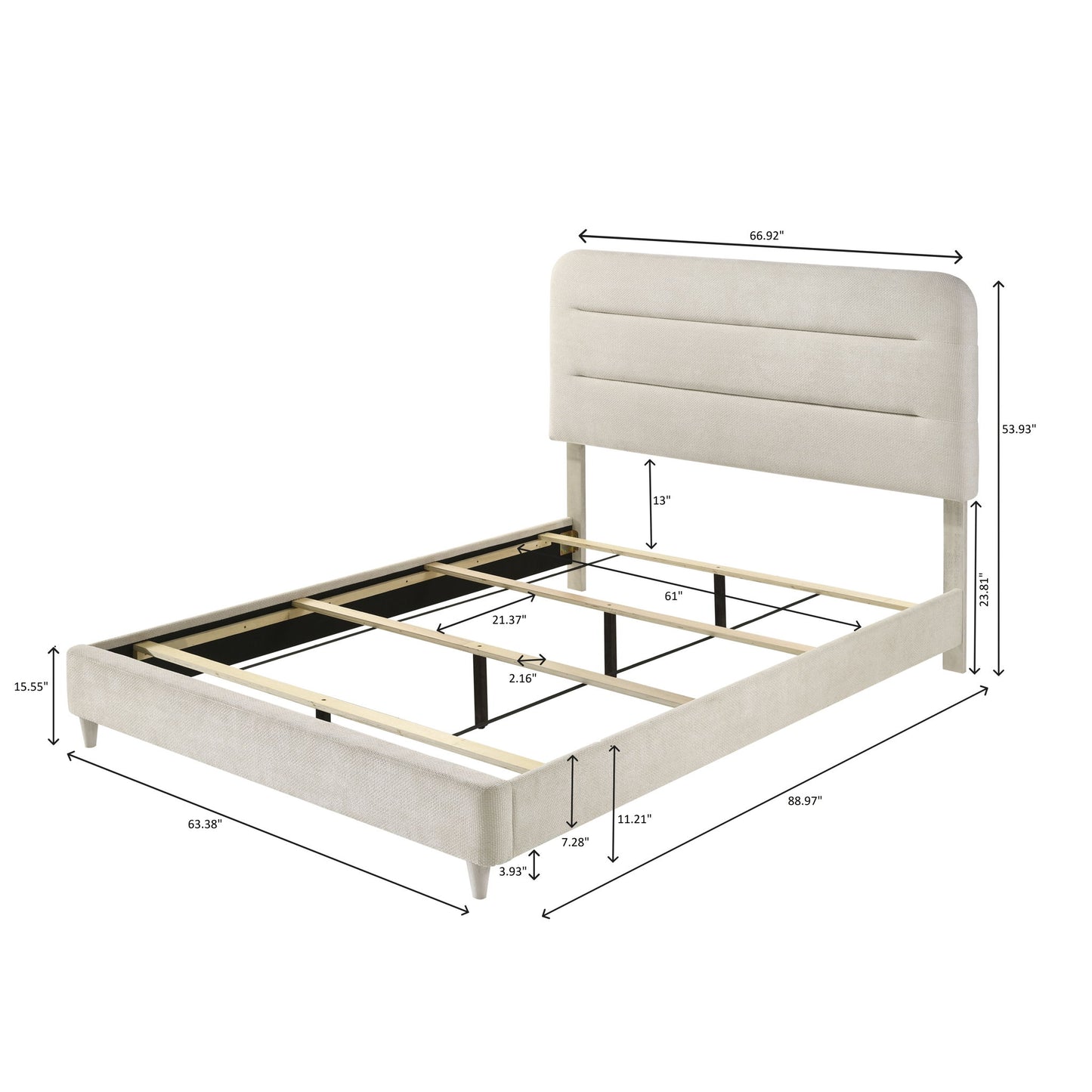 Upholstered Panel Bed, Sleek Lines - The Sleep Loft - Online Mattress Showroom NYC