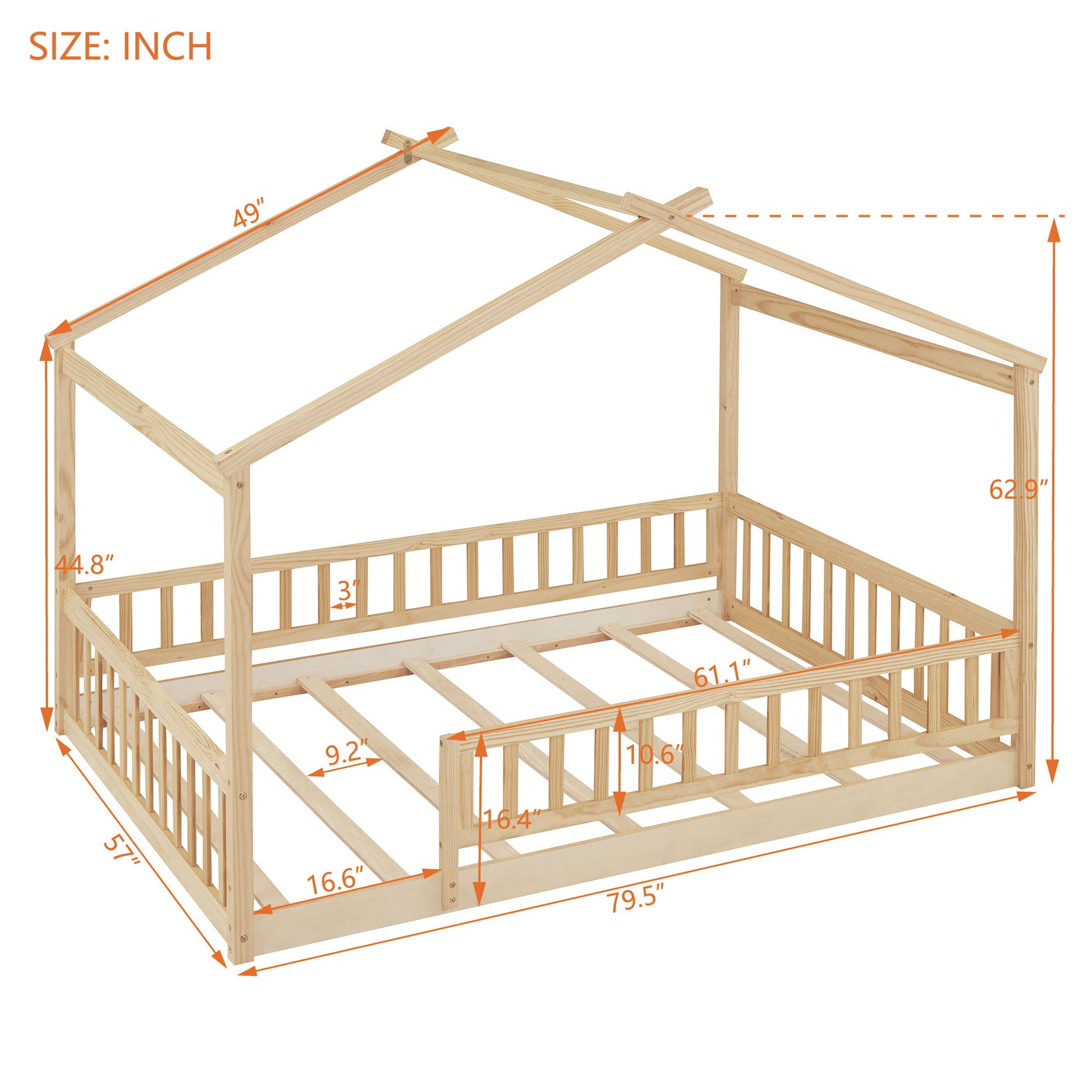 Bed House Bed Frame With Fence - The Sleep Loft - Online Mattress Showroom NYC
