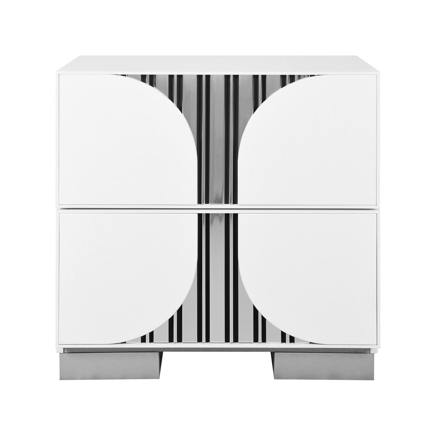 Sasha - Nightstand With Accents - White - The Sleep Loft - Online Mattress Showroom NYC