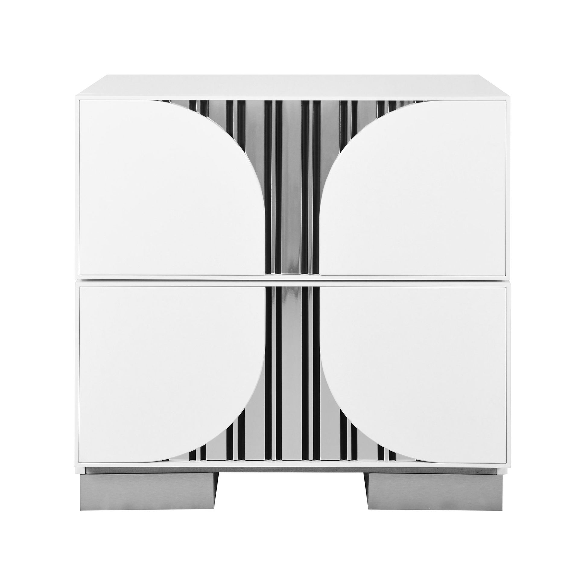 Sasha - Nightstand With Accents - White - The Sleep Loft - Online Mattress Showroom NYC