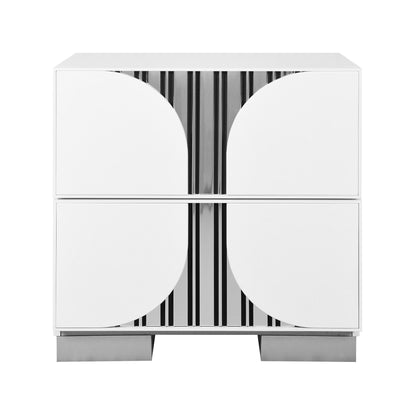 Sasha - Nightstand With Accents - White - The Sleep Loft - Online Mattress Showroom NYC