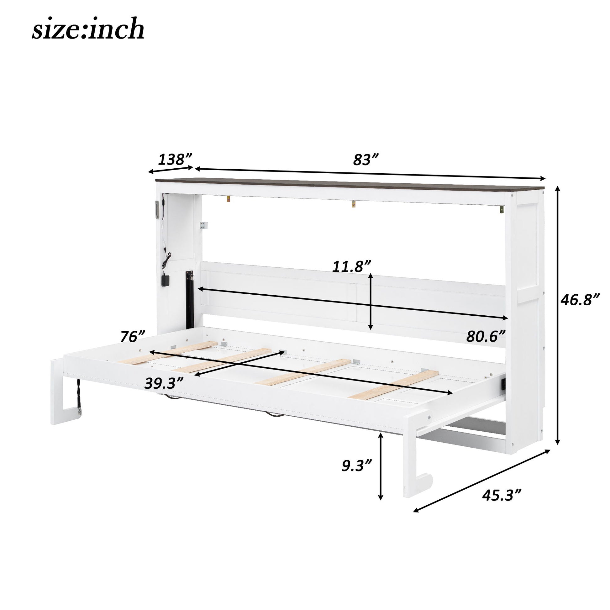 Murphy Bed With LED Light, Foldable Wall Bed Cabinet - The Sleep Loft - Online Mattress Showroom NYC