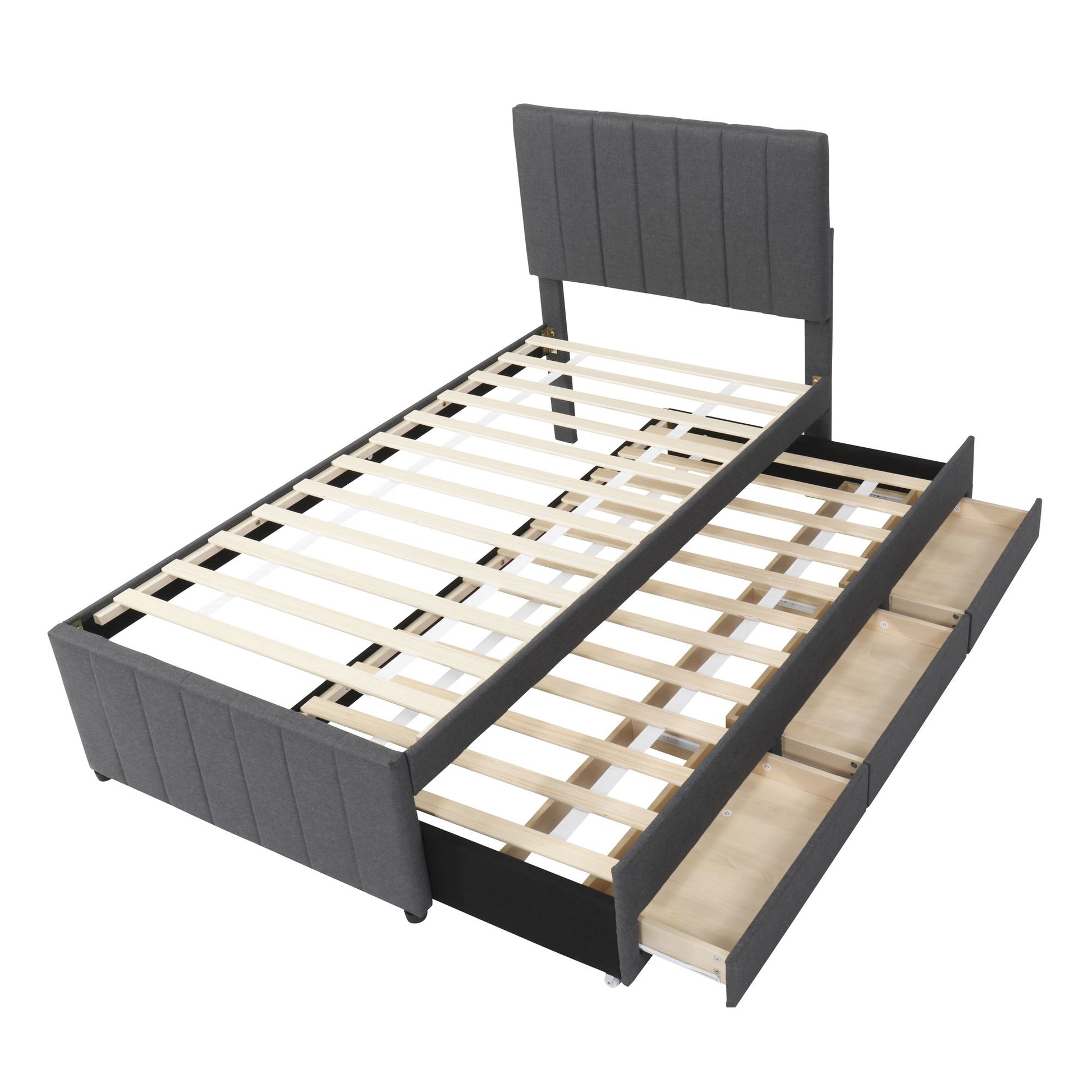 Upholstered Design Platform Bed With Trundle - The Sleep Loft - Online Mattress Showroom NYC