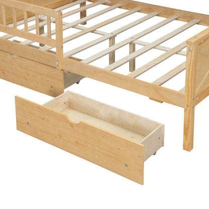House Style Platform Bed With LED Lights, Storage Shelves, Drawers, And Guardrail - The Sleep Loft - Online Mattress Showroom NYC