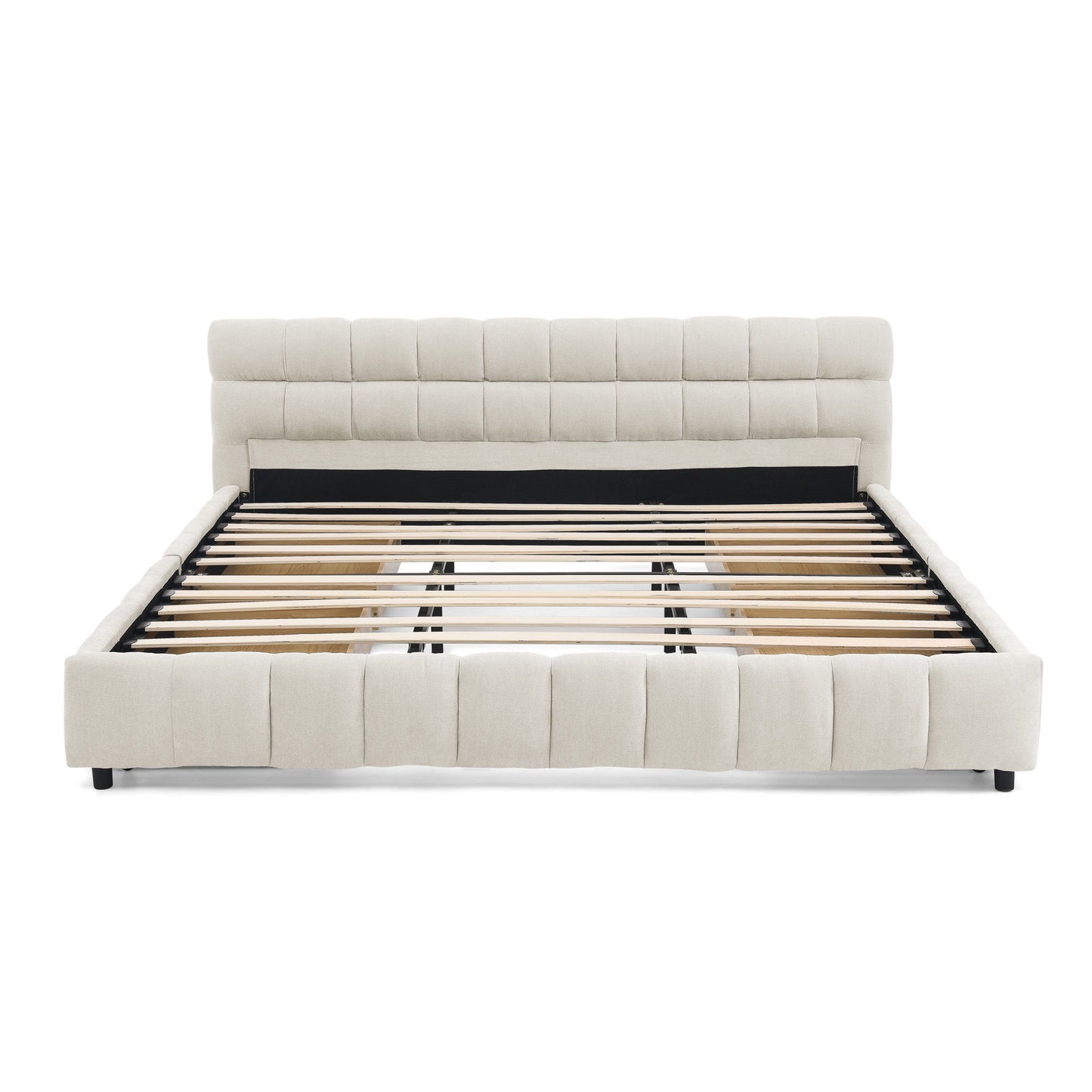 Modern Platform Bed Frame With Thick Fabric - The Sleep Loft - Online Mattress Showroom NYC