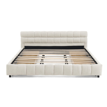 Modern Platform Bed Frame With Thick Fabric - The Sleep Loft - Online Mattress Showroom NYC