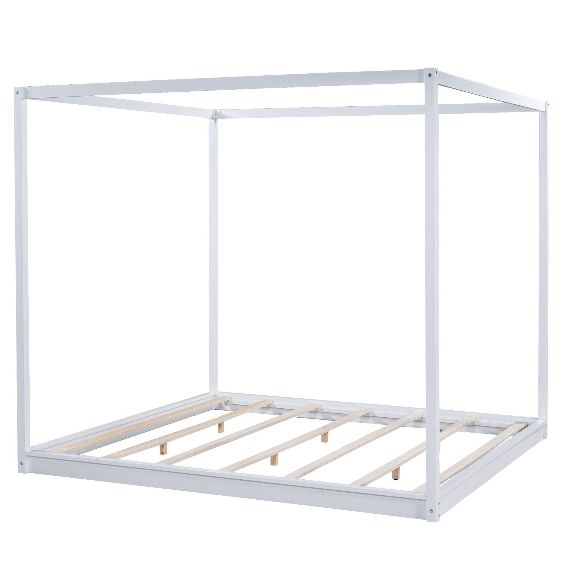 Wood Canopy Platform Bed With Support Legs And Airflow Slats - The Sleep Loft - Online Mattress Showroom NYC