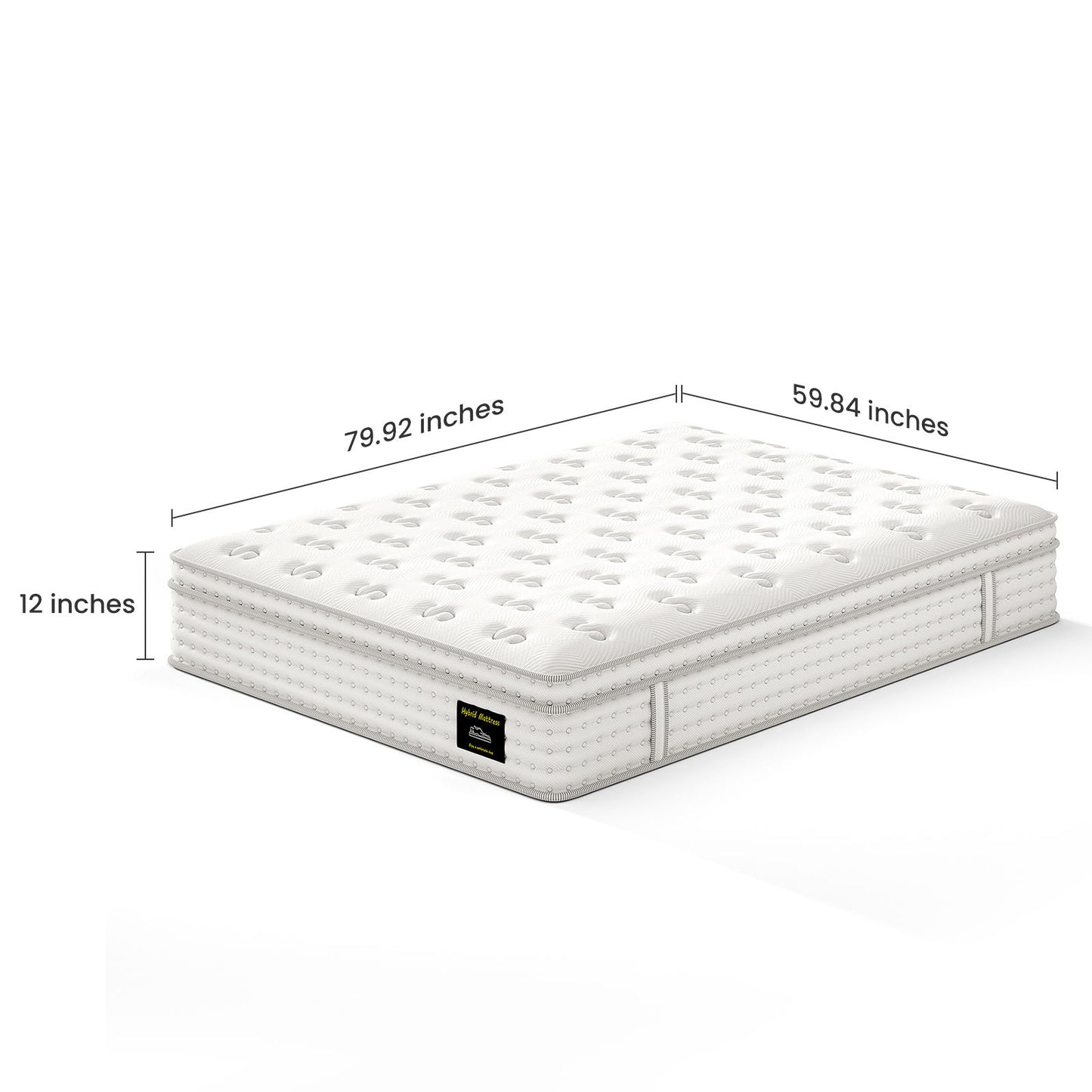 12'' Hybrid Mattress, Memory Foam & Pocket Springs For Pressure Relief