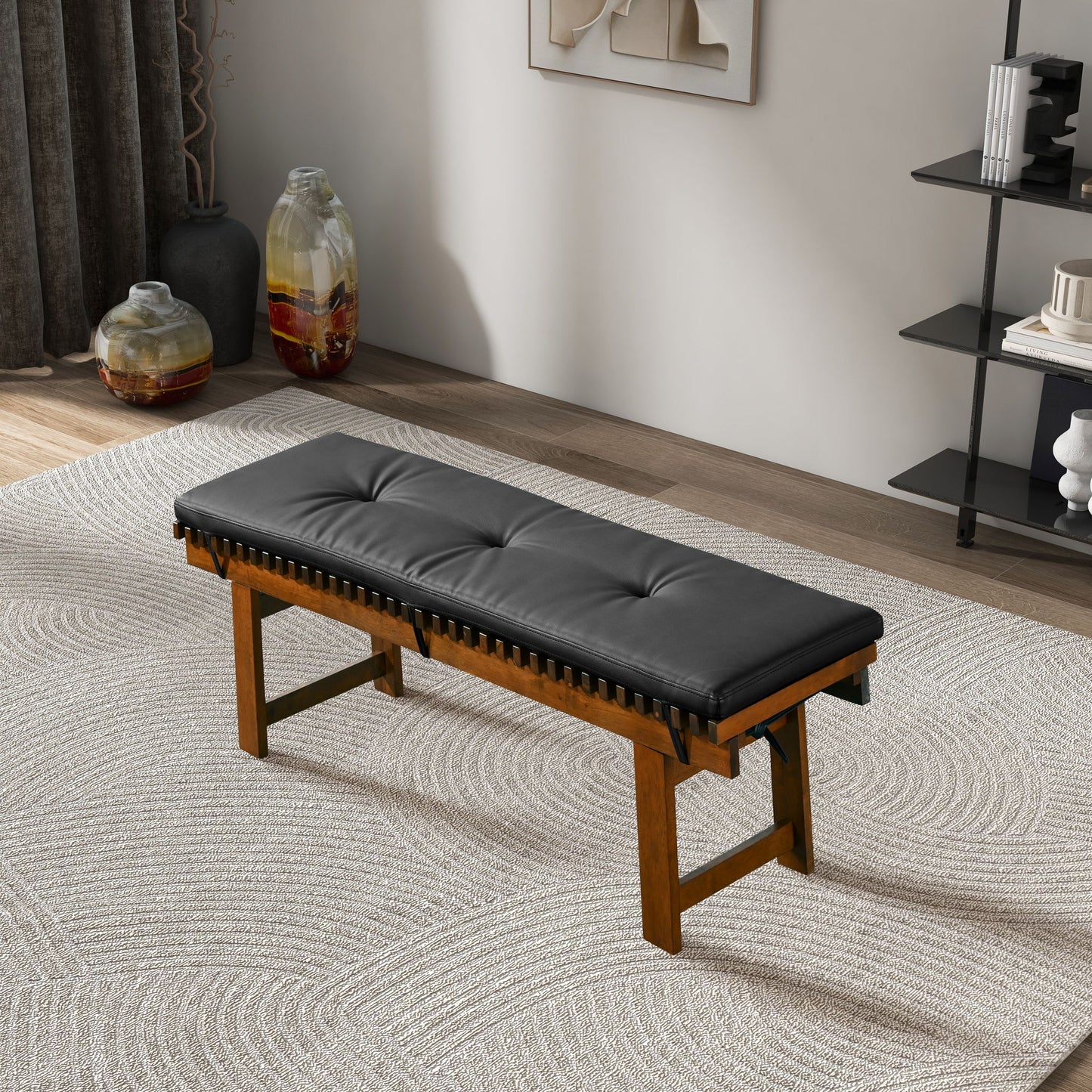 Lucia - Bench - Black - The Sleep Loft - Online Mattress Showroom NYC