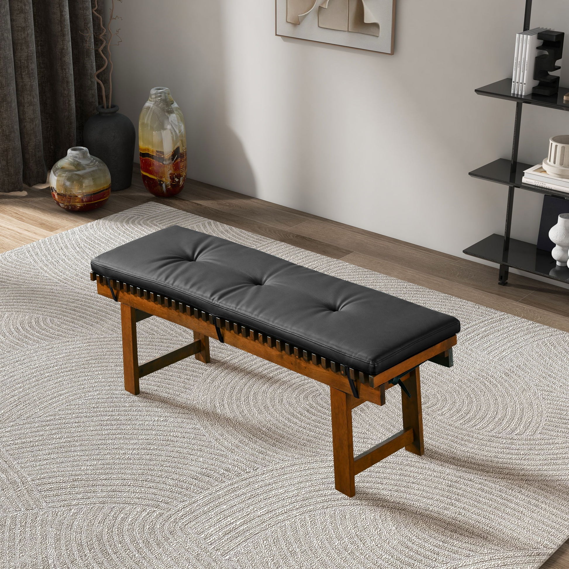 Lucia - Bench - Black - The Sleep Loft - Online Mattress Showroom NYC