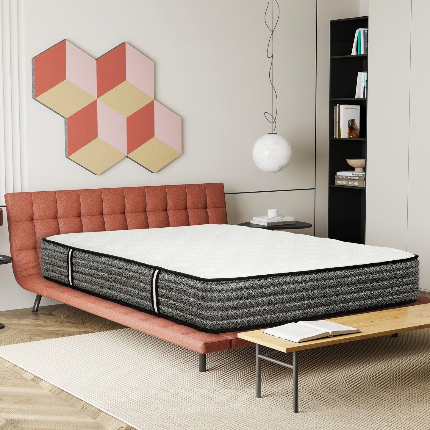 Premium 12" Queen Size Hybrid Mattress In A Box Soft Gel Memory Foam Top With Cooling Technology - Gray / White - The Sleep Loft - Online Mattress Showroom NYC