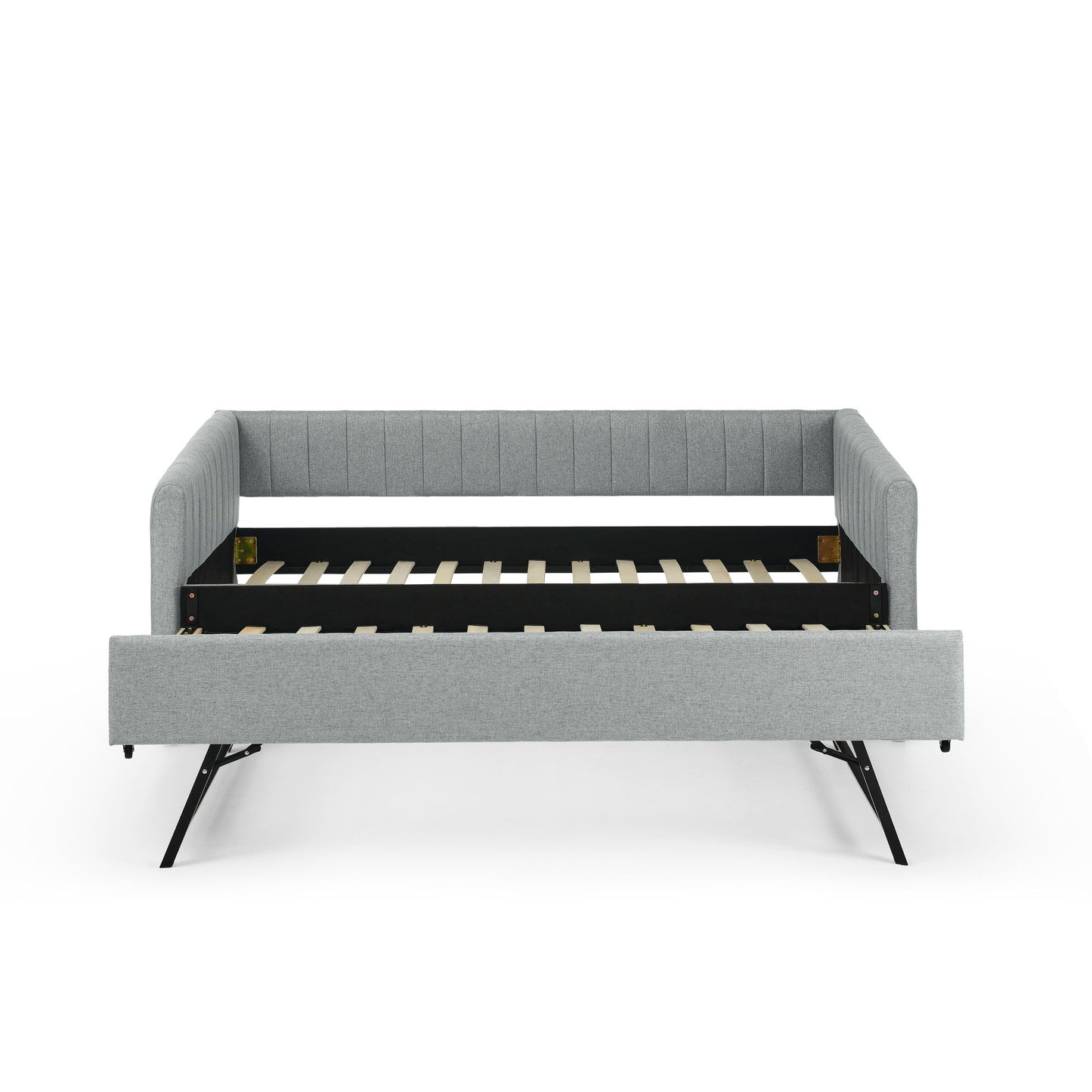 Upholstered Daybed With Trundle With Vertical Stripes - The Sleep Loft - Online Mattress Showroom NYC