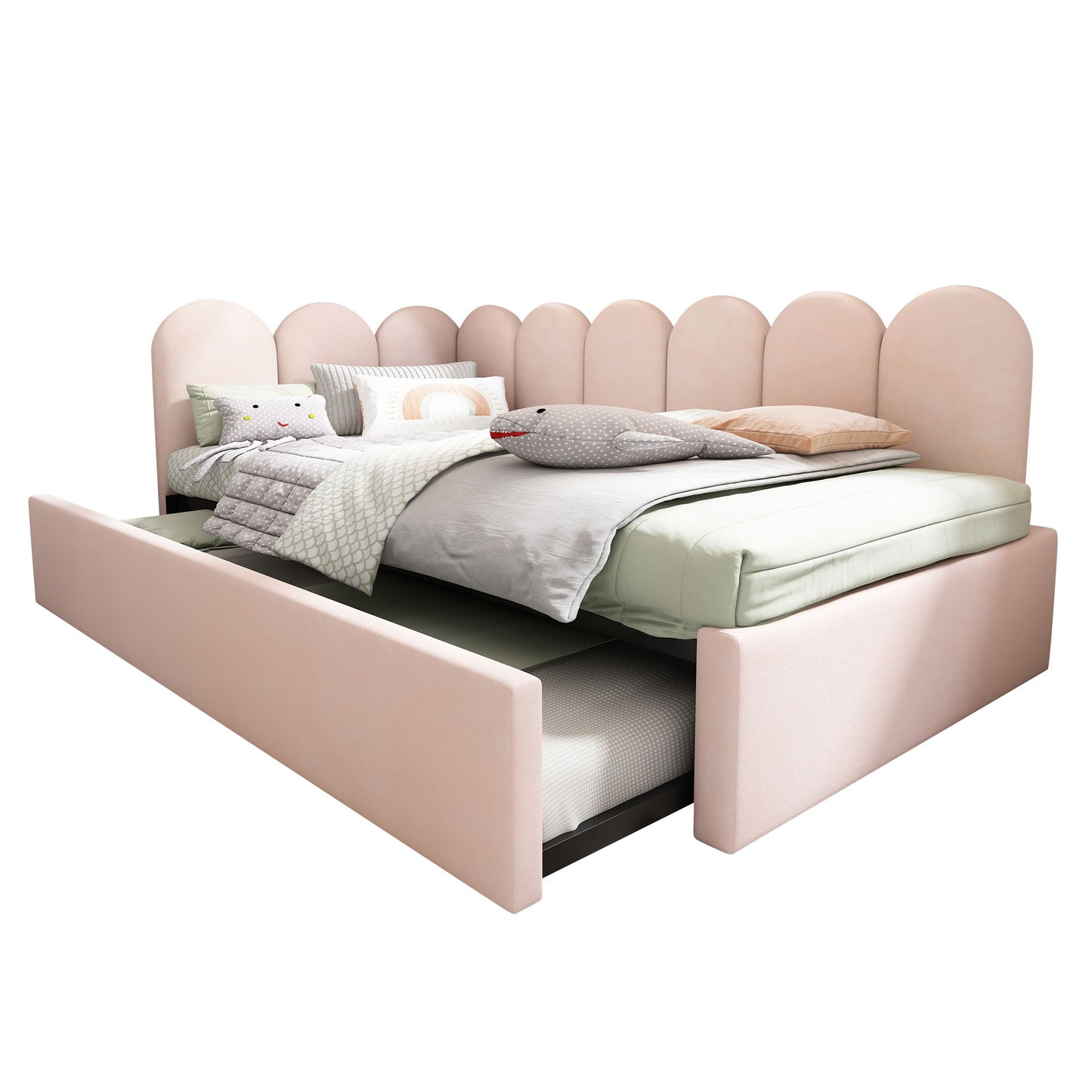Upholstered Daybed With Metal Slatted Base - The Sleep Loft - Online Mattress Showroom NYC