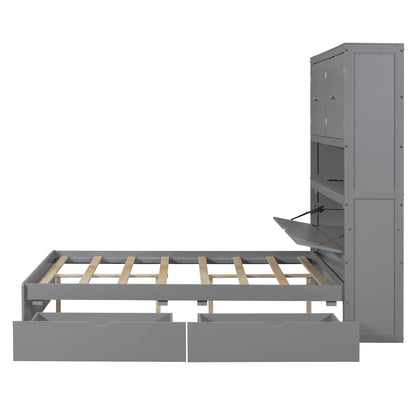 Platform Bed With USB, Storage Headboard & Drawers - The Sleep Loft - Online Mattress Showroom NYC