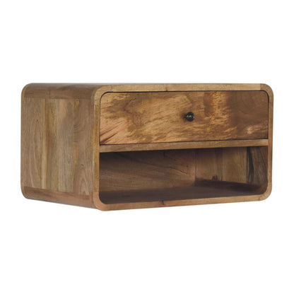 Curve Upper Slot Floating Nightstand - The Sleep Loft - Online Mattress Showroom NYC
