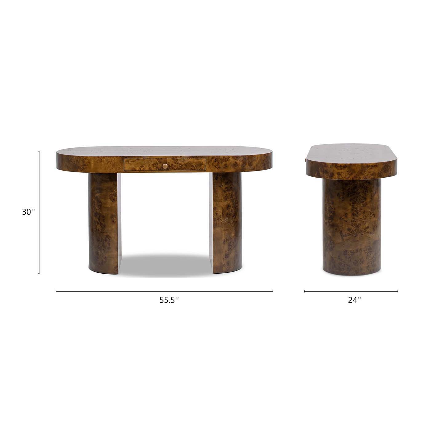 Jesse - Single Drawer Oval Computer Desk - The Sleep Loft - Online Mattress Showroom NYC