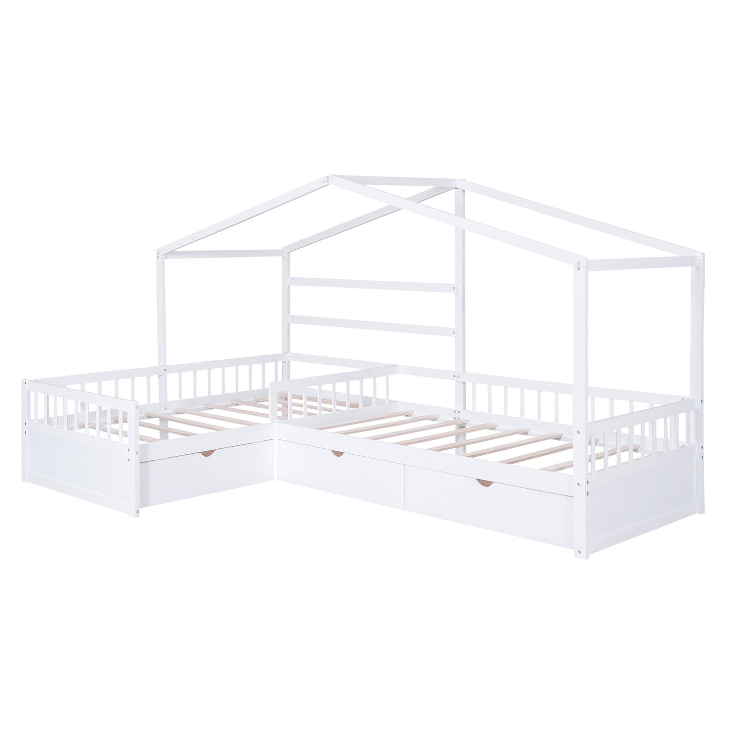 L Shape Platform Bed With 3 Storage Drawers - The Sleep Loft - Online Mattress Showroom NYC