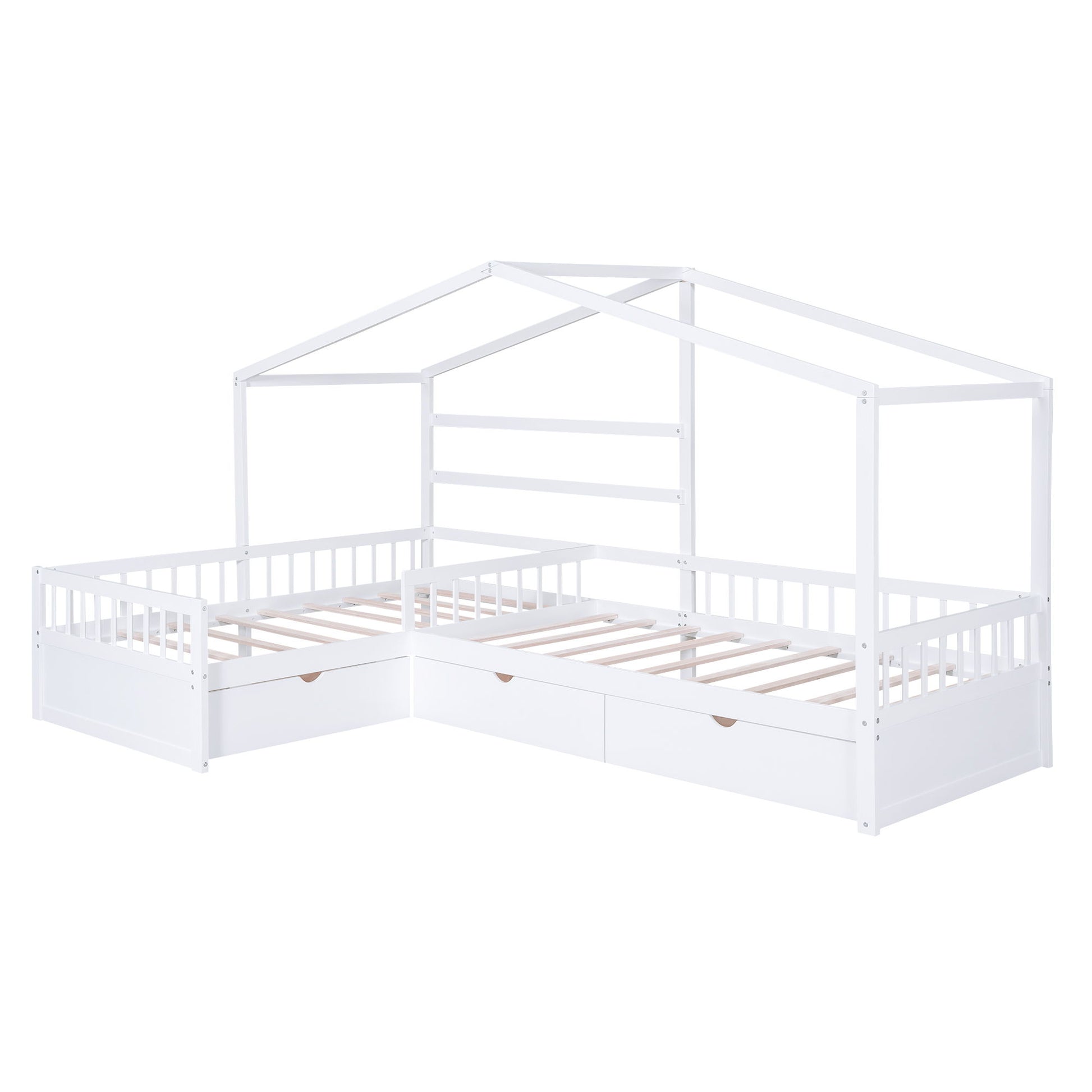 L Shape Platform Bed With 3 Storage Drawers - The Sleep Loft - Online Mattress Showroom NYC