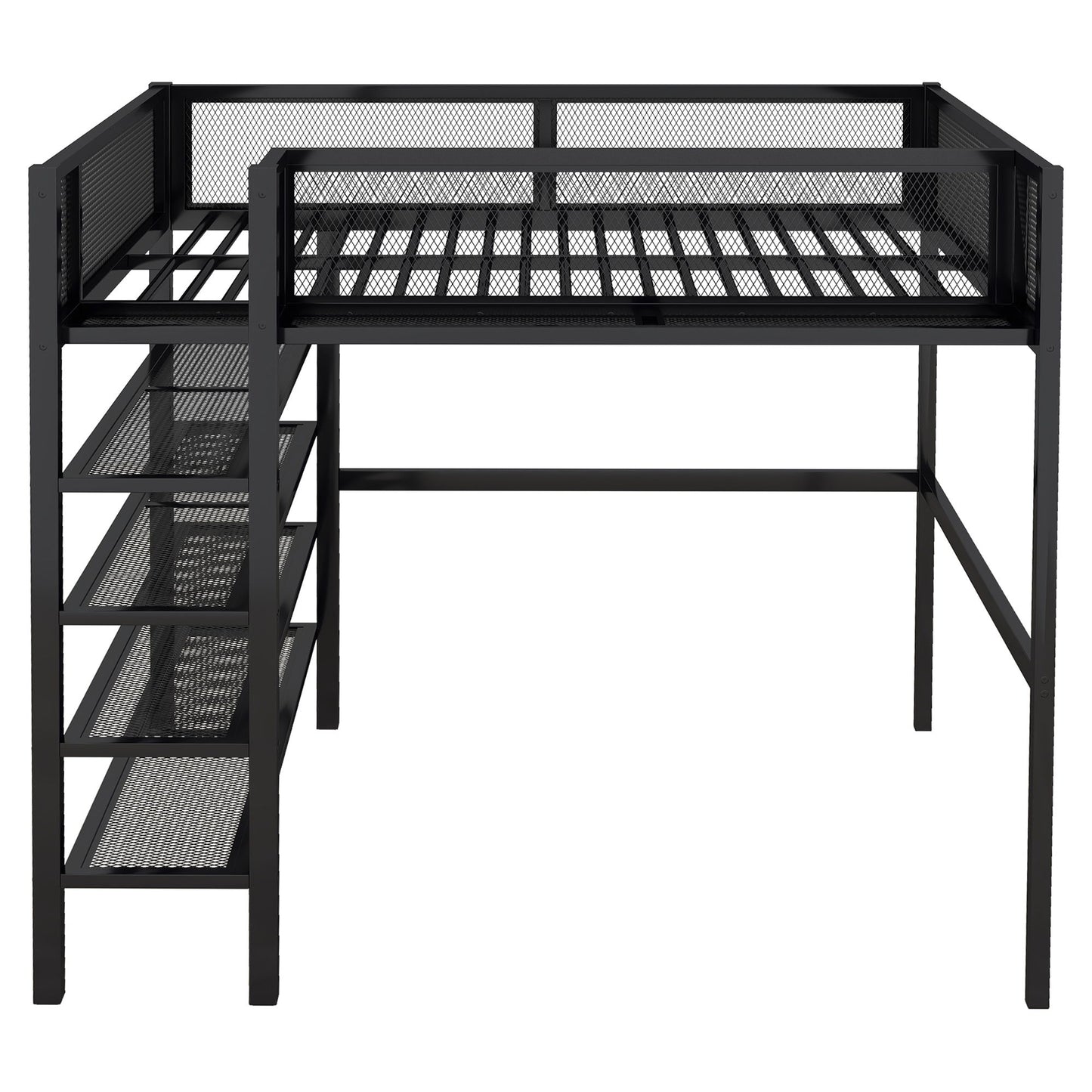 Loft Bed With 4 Tier Shelves And Storage - The Sleep Loft - Online Mattress Showroom NYC