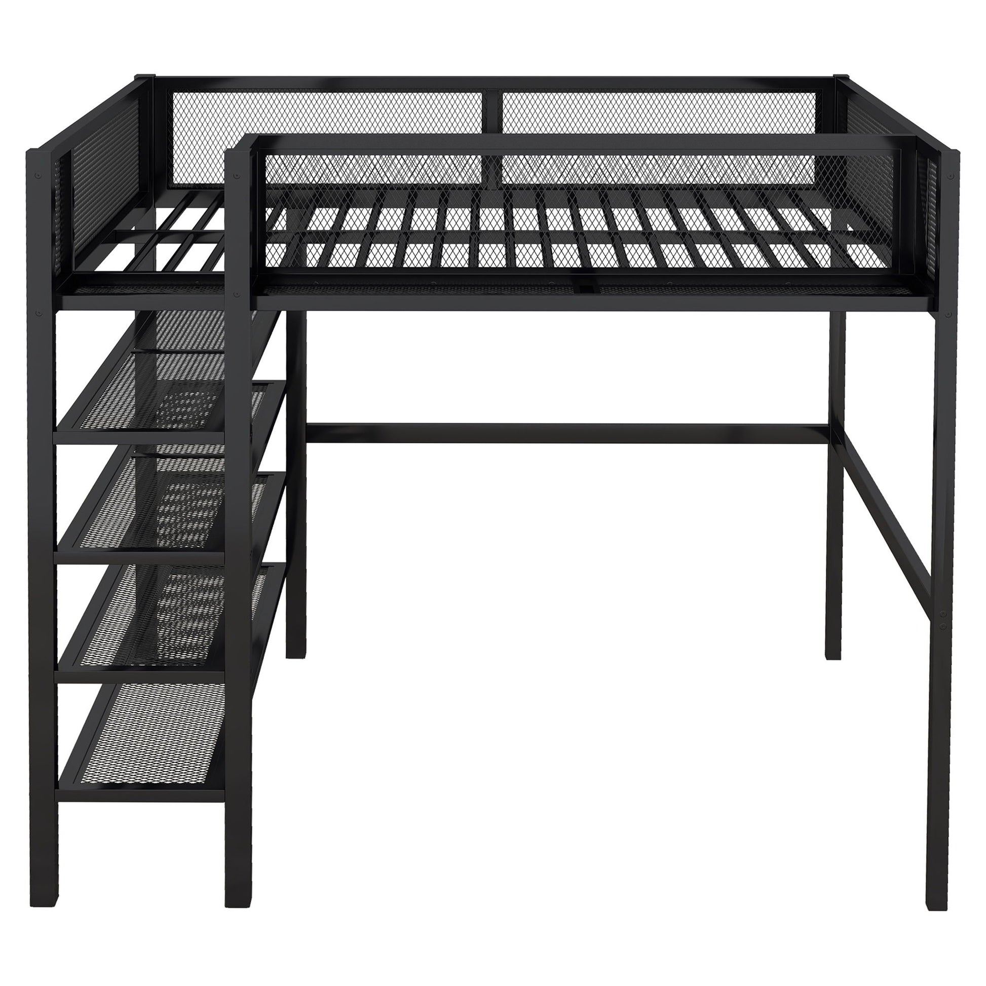 Loft Bed With 4 Tier Shelves And Storage - The Sleep Loft - Online Mattress Showroom NYC