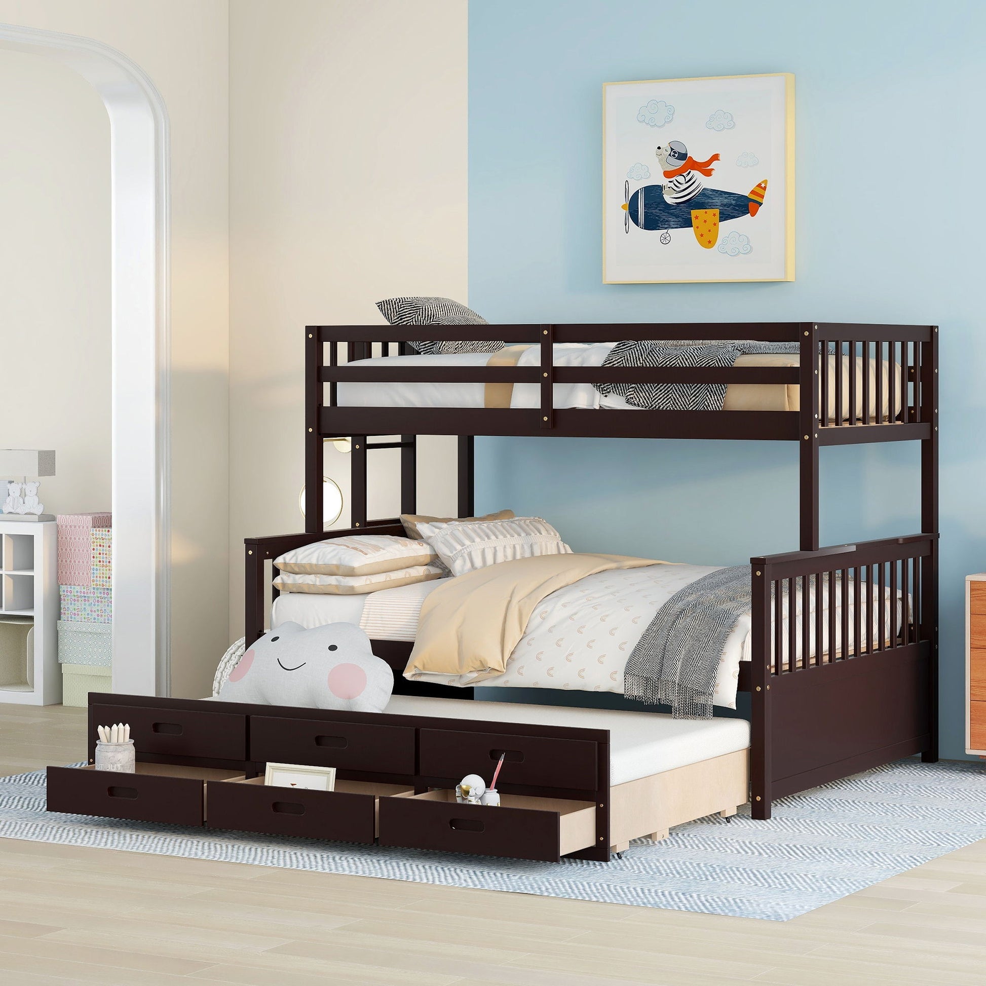 Bunk Bed With Twin Size Trundle And Drawers - The Sleep Loft - Online Mattress Showroom NYC