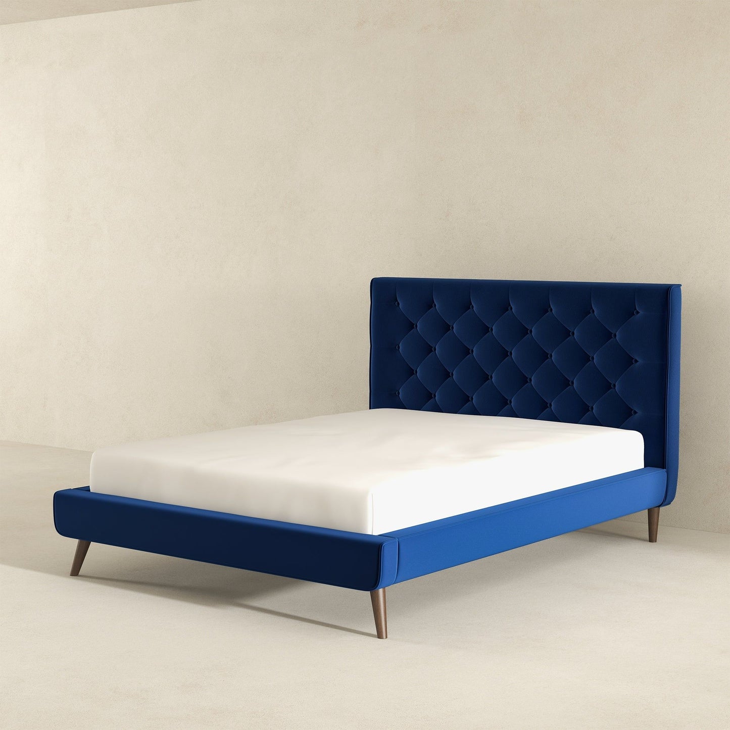 Dillon - Mid-Century Velvet Platform Bed - The Sleep Loft - Online Mattress Showroom NYC