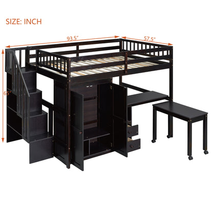 Loft Bed With Stairs, Bookshelf, Drawers, Desk & Wardrobe, Space Saving Multifunctional Furniture - The Sleep Loft - Online Mattress Showroom NYC