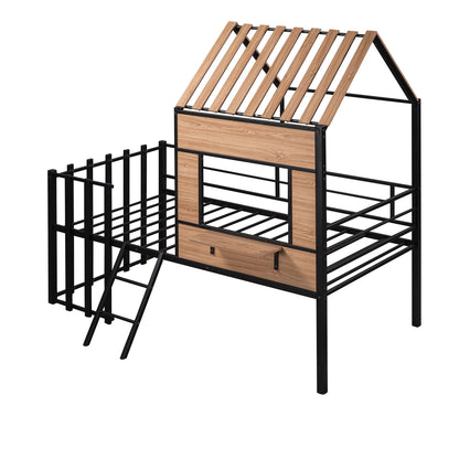 Loft Bed With Roof, Window, Guardrail, Ladder - The Sleep Loft - Online Mattress Showroom NYC