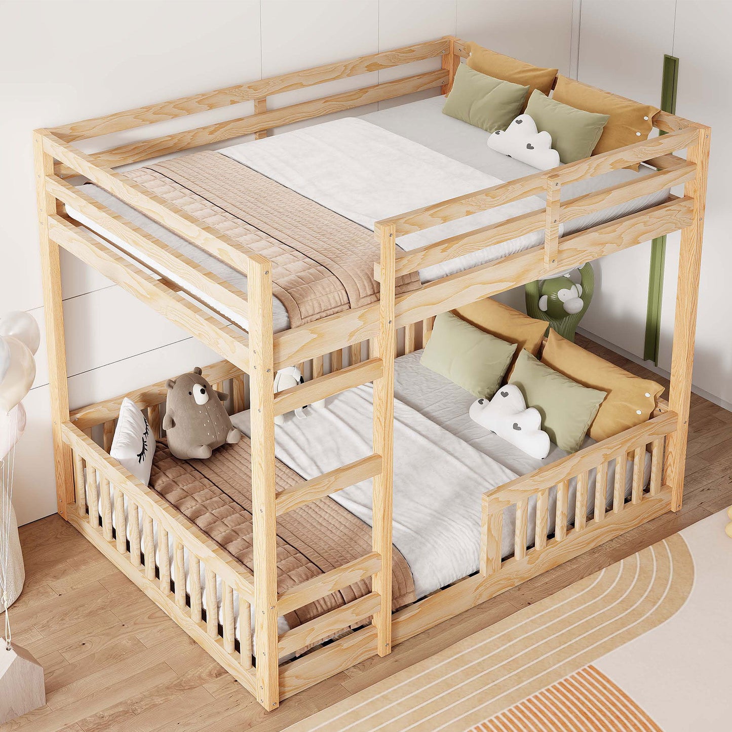 Stylish Bunk Bed With Ladder And Guardrails - The Sleep Loft - Online Mattress Showroom NYC