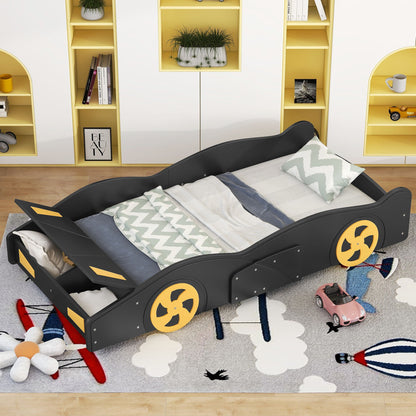 Race Car Shaped Platform Bed With Wheels And Storage - The Sleep Loft - Online Mattress Showroom NYC